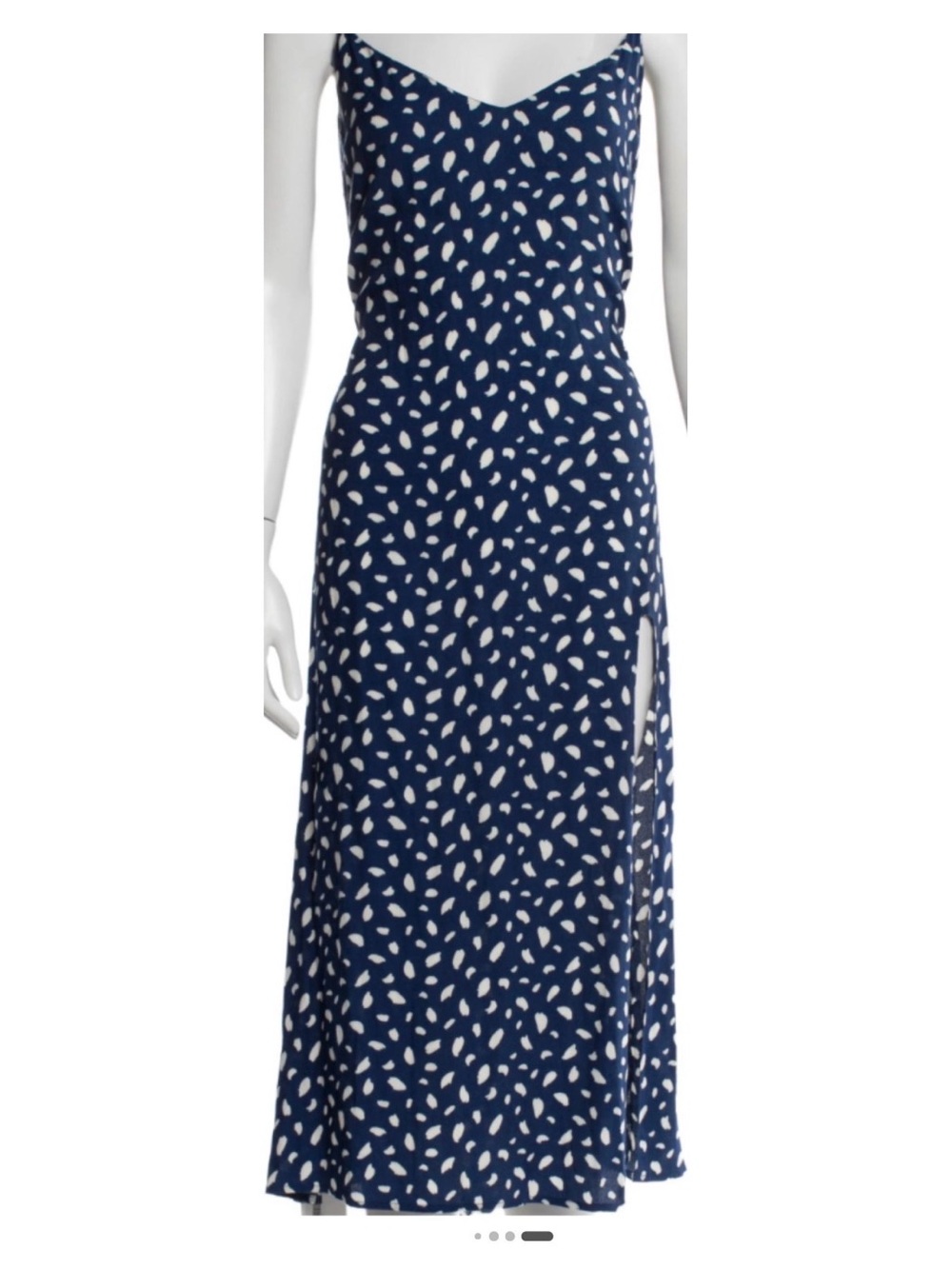 Reformation Crimini Navy and White Slip Midi Dress 8